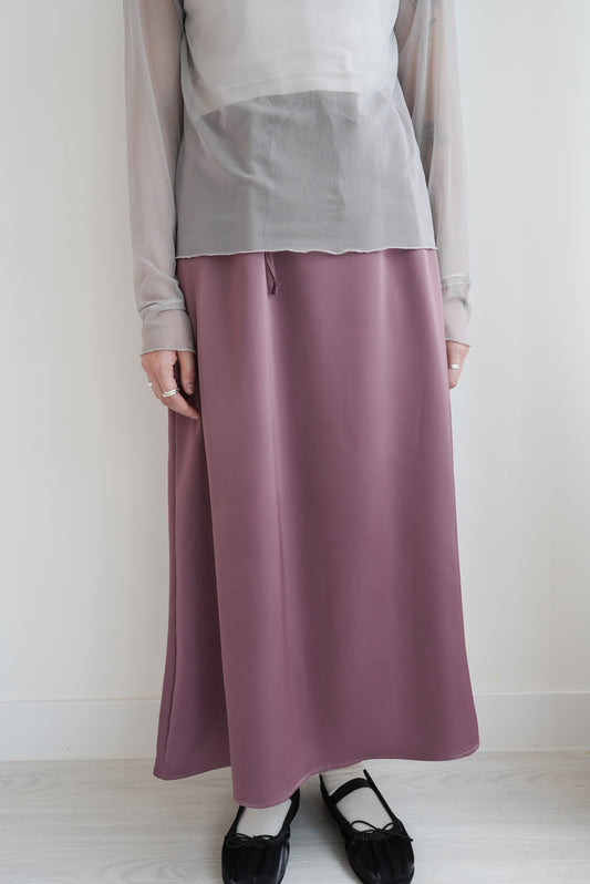 (SUMMER SALE)SILKY SKIRT-GRAPE