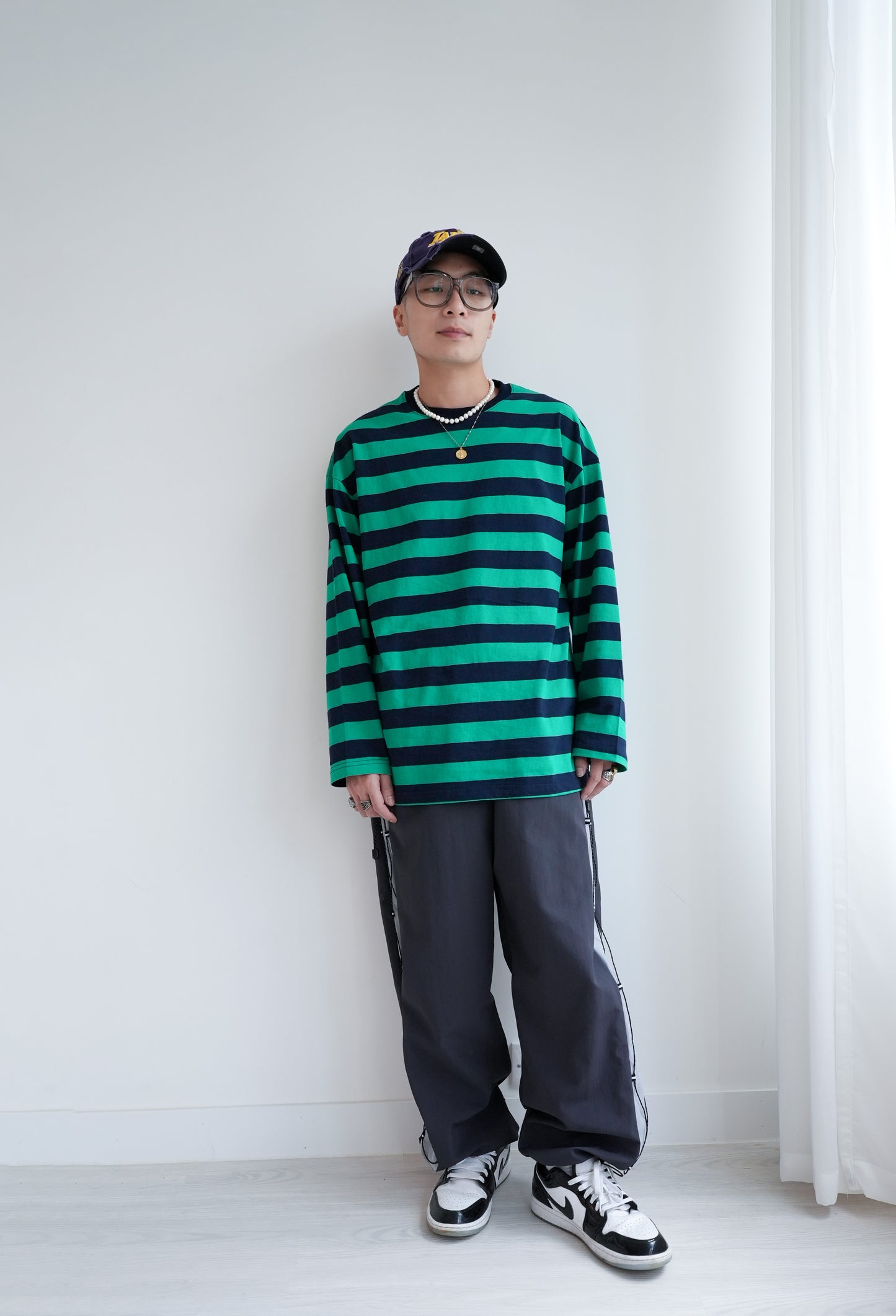 (sale) DAILY STRIPE TEE(BLACK)