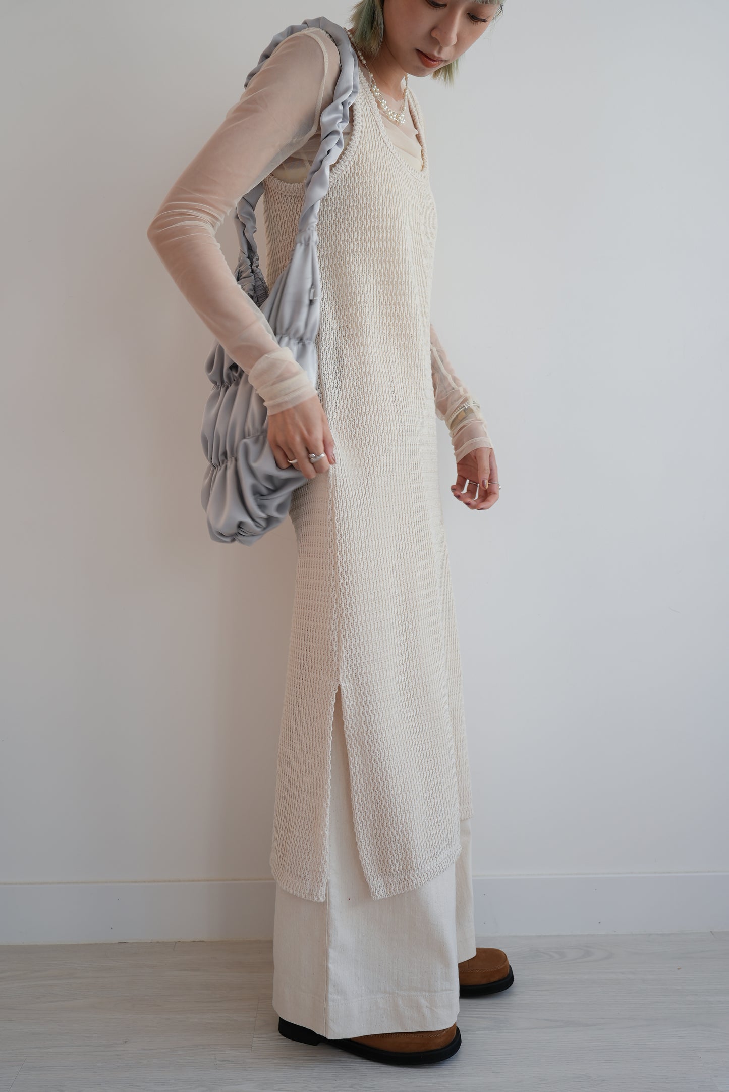 (sale)long mesh dress(ivory)