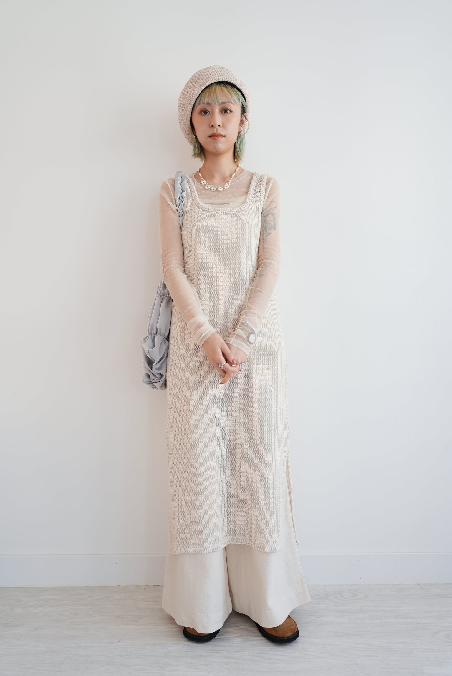 (sale)long mesh dress(ivory)