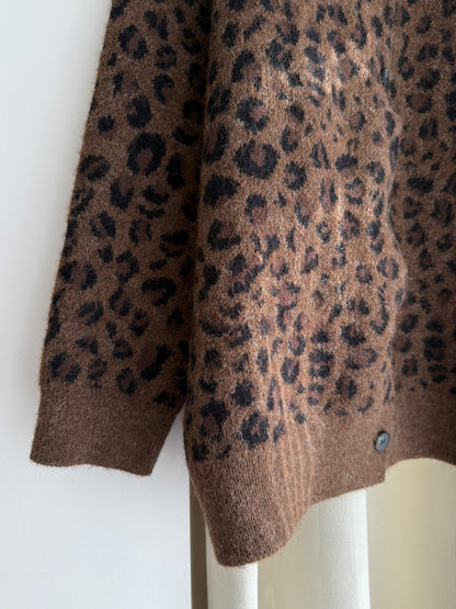 leopard cardigan(grey) 現貨