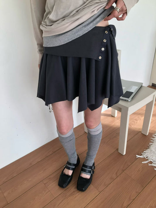 irregular skirt (charcoal/grey/black)