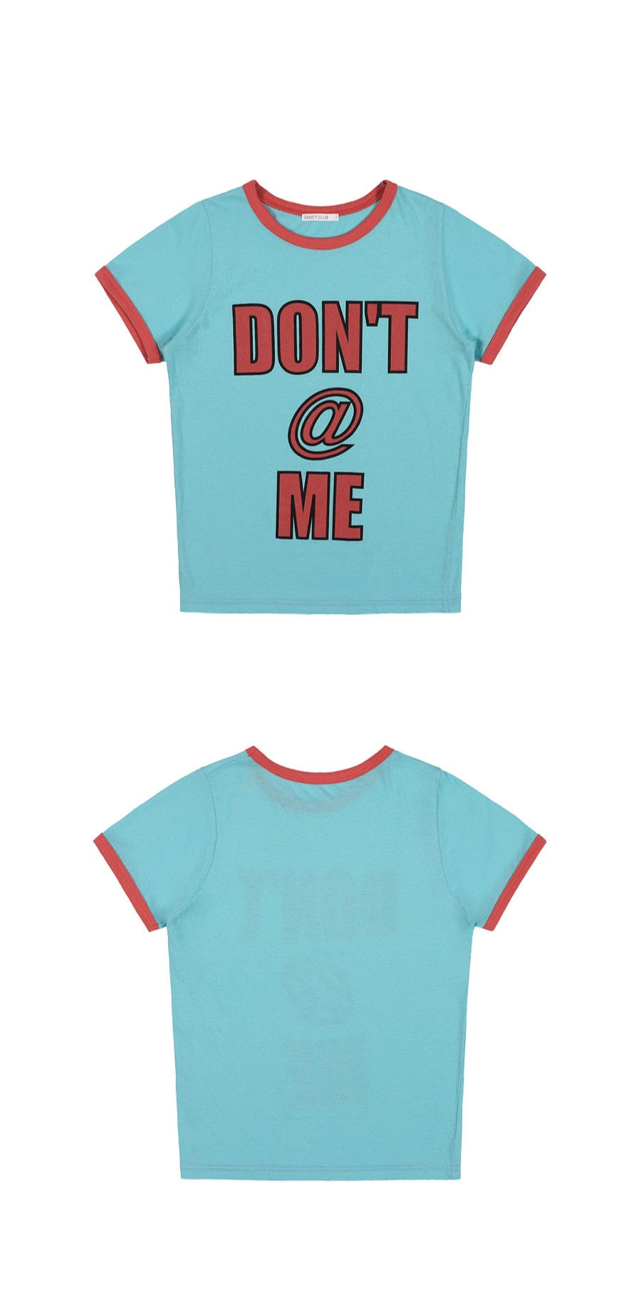 （韓國代購）FANCY CLUB DON'T@ME RINGER TEE (BLACK/MARINE BLUE)