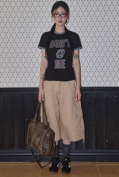 （韓國代購）FANCY CLUB DON'T@ME RINGER TEE (BLACK/MARINE BLUE)