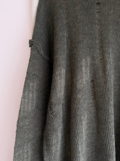 damaged knit top(green)