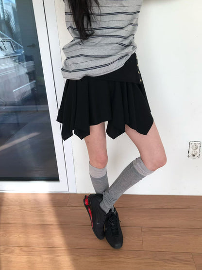 irregular skirt (charcoal/grey/black)