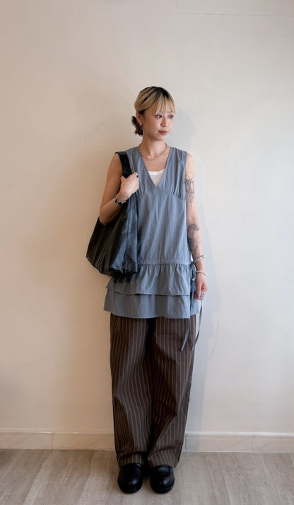 summer striped wide pants(black/brown) 現貨