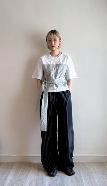 summer striped wide pants(black/brown) 現貨