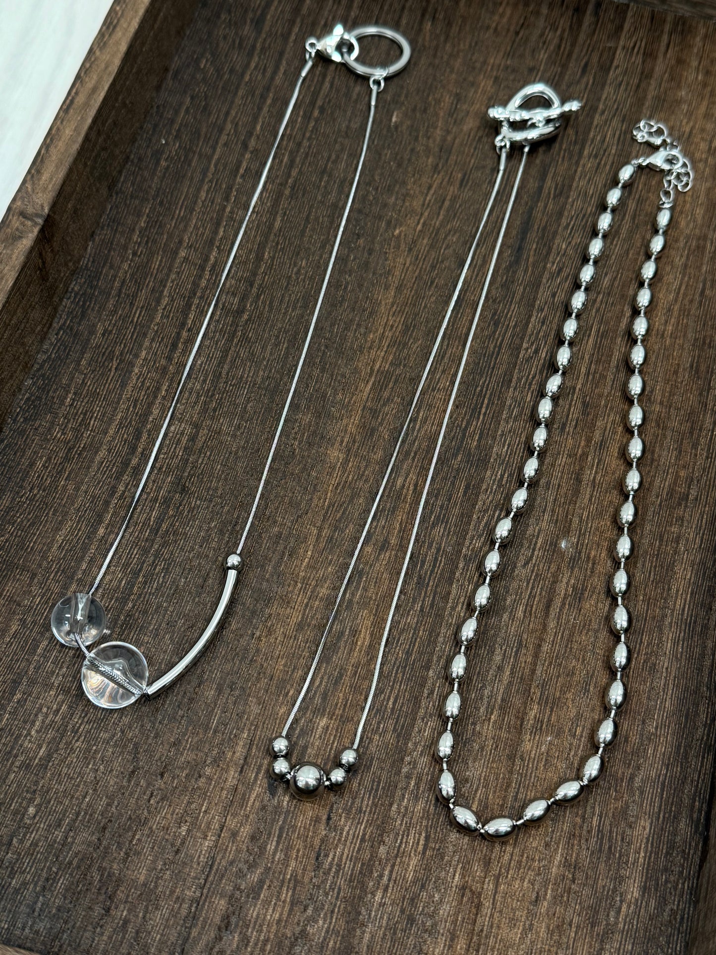 2 way silver necklace