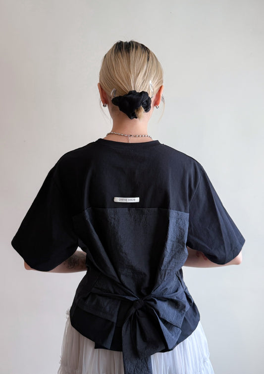 nylon patch tee(black/white) 現貨