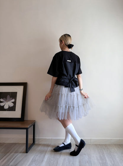 nylon patch tee(black/white) 現貨