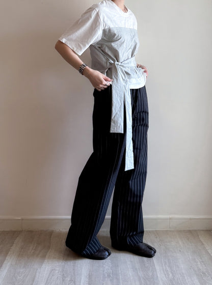 summer striped wide pants(black/brown) 現貨