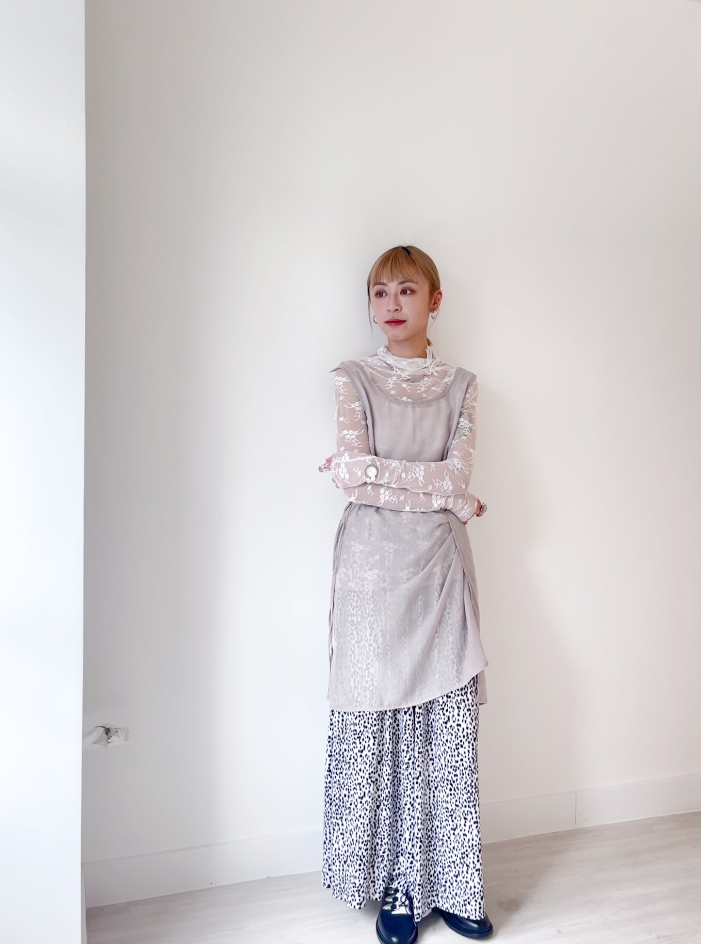 (SUMMER SALE)(現貨) dots wide pants(black/white)