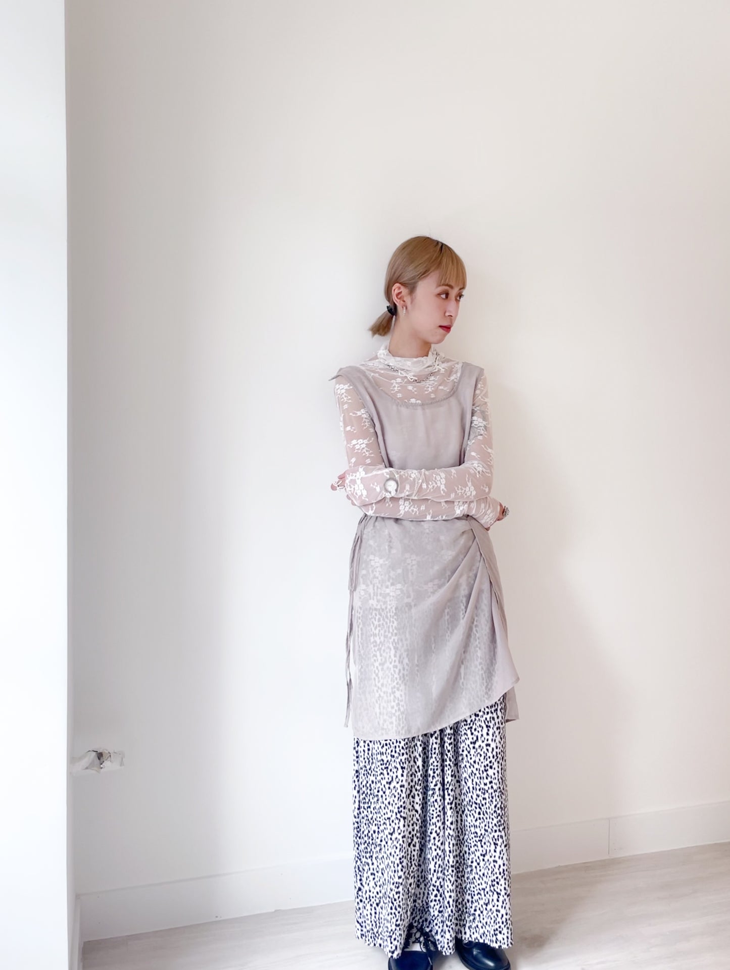 (SUMMER SALE)(現貨) dots wide pants(black/white)