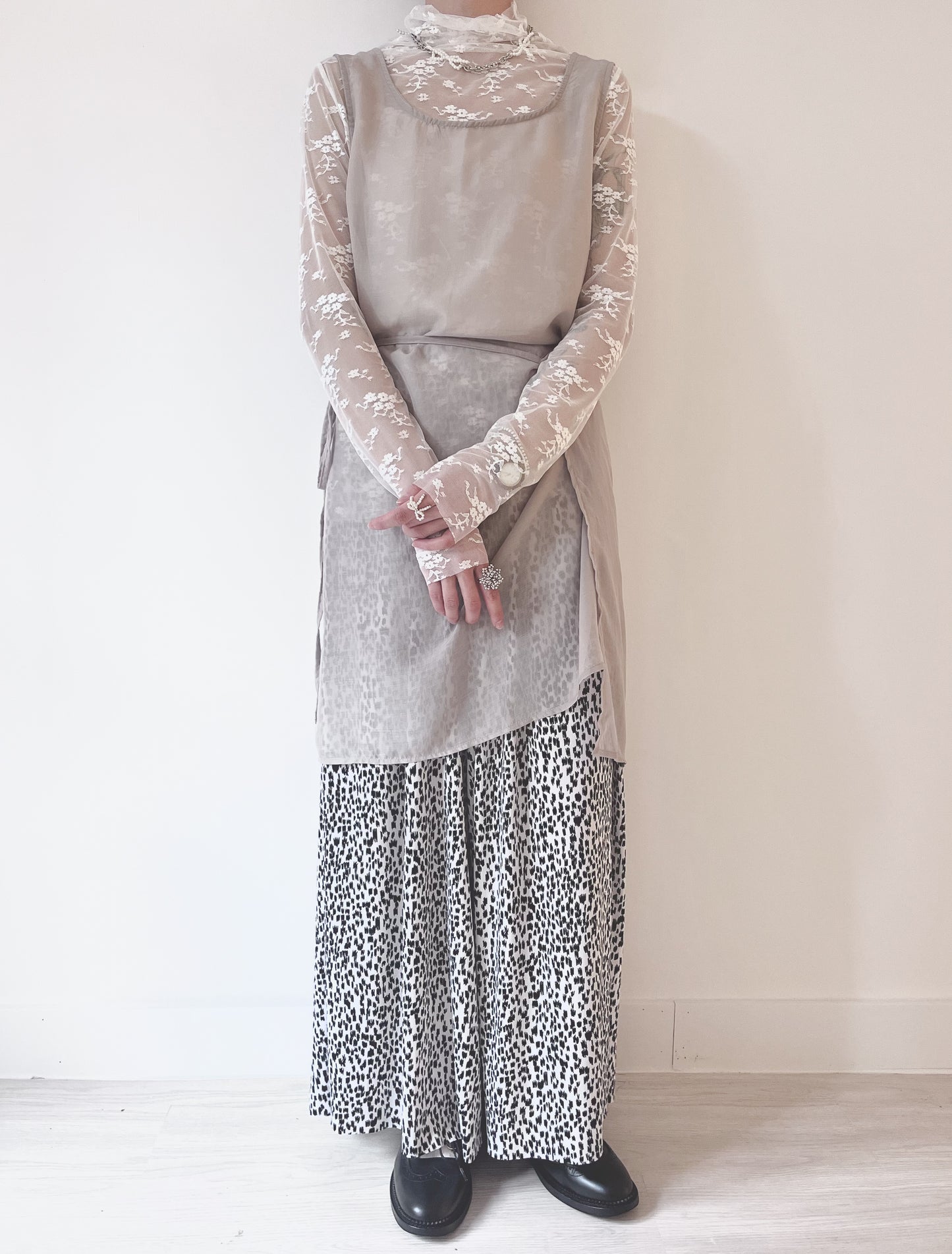 (SUMMER SALE)(現貨) dots wide pants(black/white)