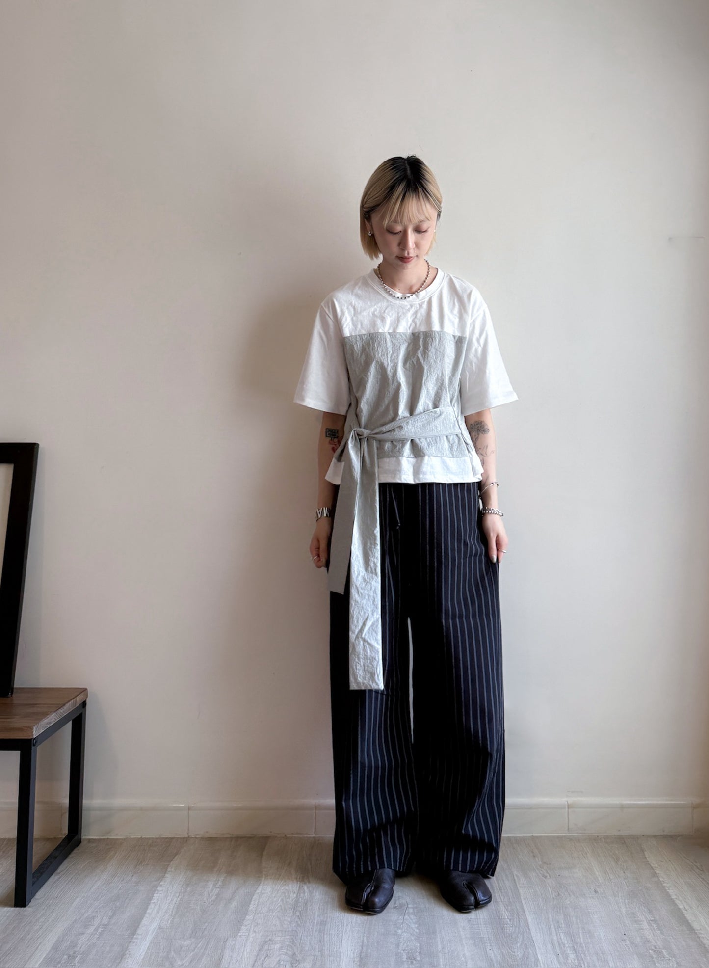 summer striped wide pants(black/brown) 現貨