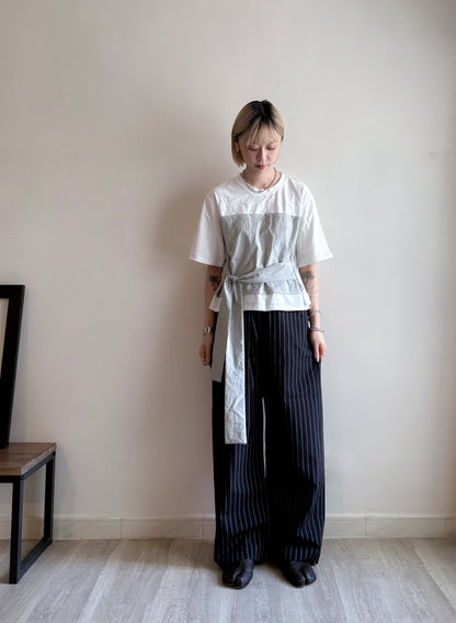 summer striped wide pants(black/brown) 現貨