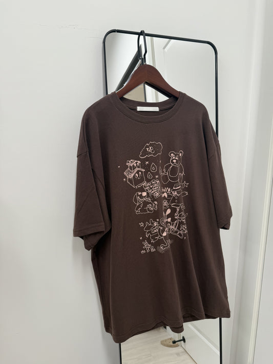 (sale)good day tee(beige/brown)