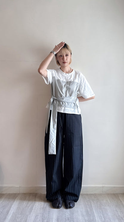 summer striped wide pants(black/brown) 現貨