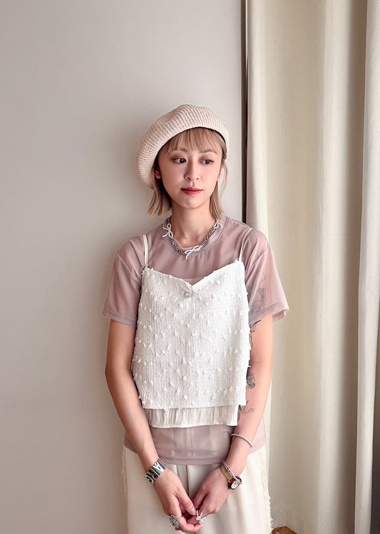 (SUMMER SALE)sheer tee(beige)