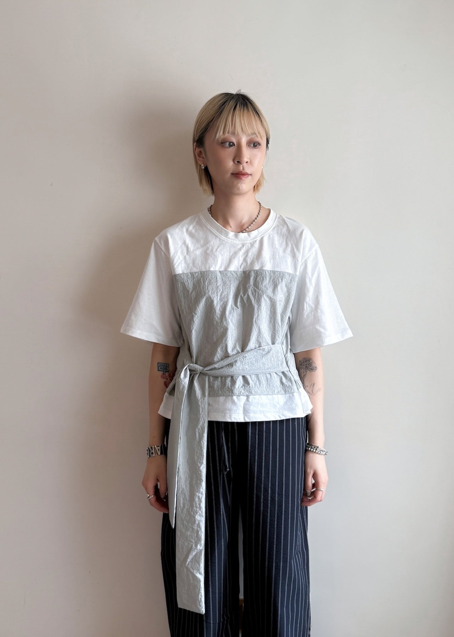 nylon patch tee(black/white) 現貨
