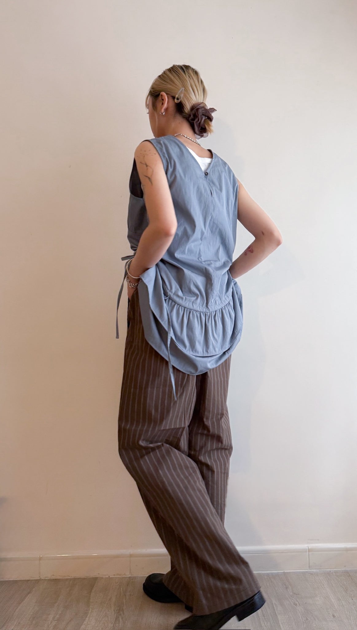 summer striped wide pants(black/brown) 現貨