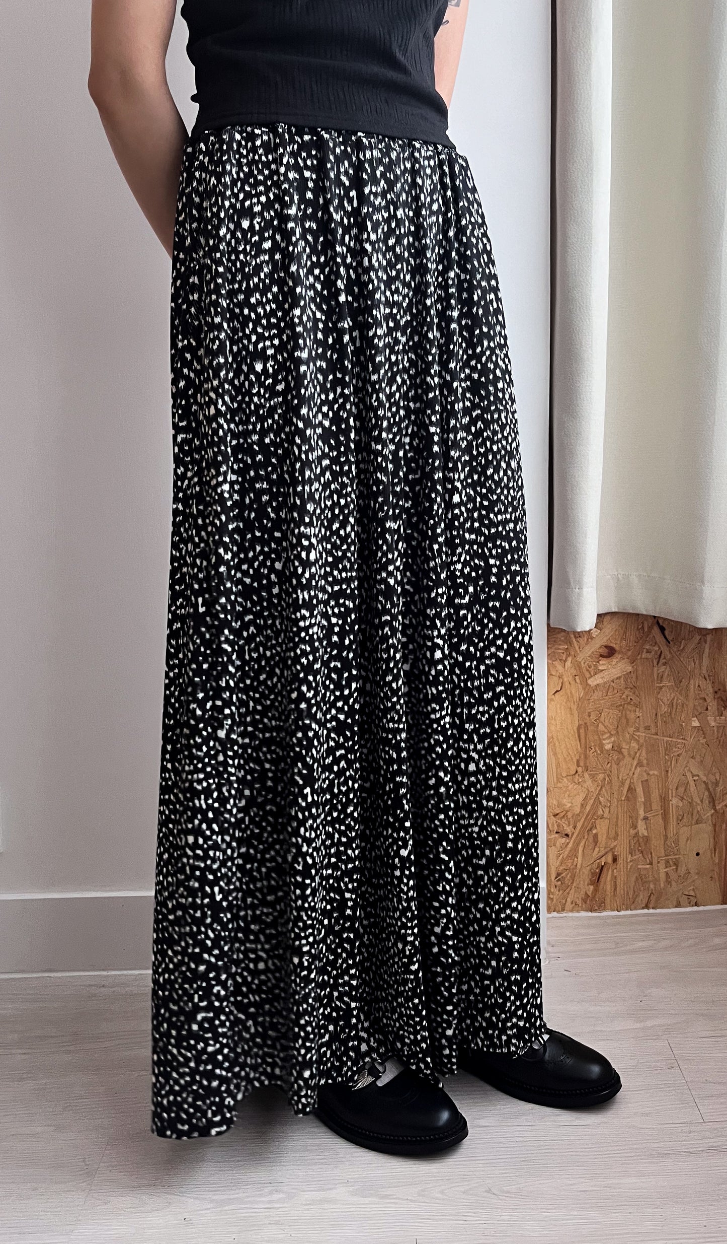 (SUMMER SALE)(現貨) dots wide pants(black/white)