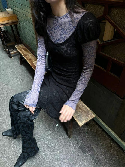 anne lace top(black)