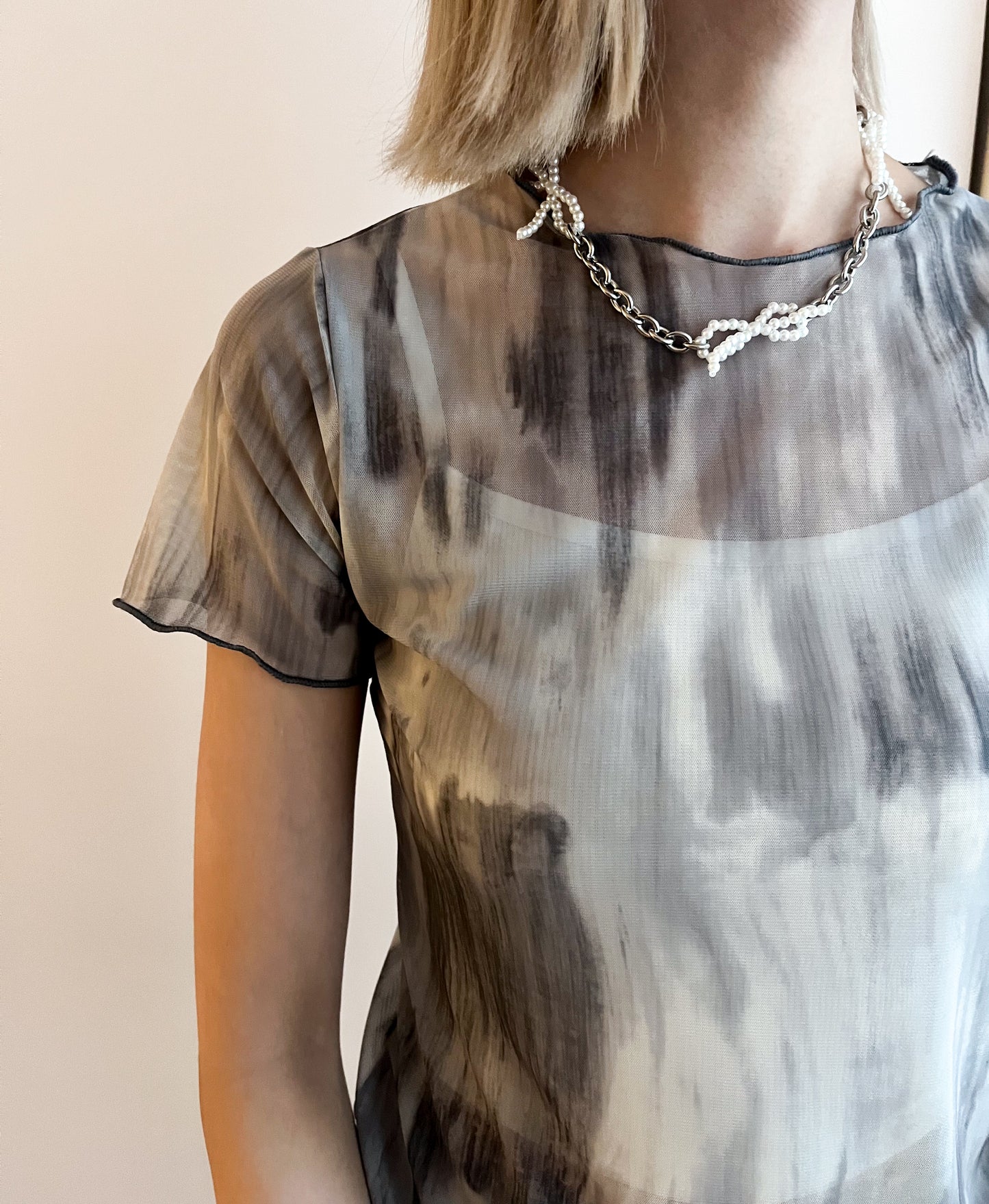 (sale)tie-dye sheer tee(black)