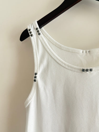 rivet tank top (brown/purple/white) 少量現貨