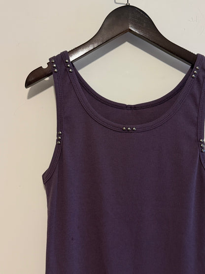 rivet tank top (brown/purple/white) 少量現貨