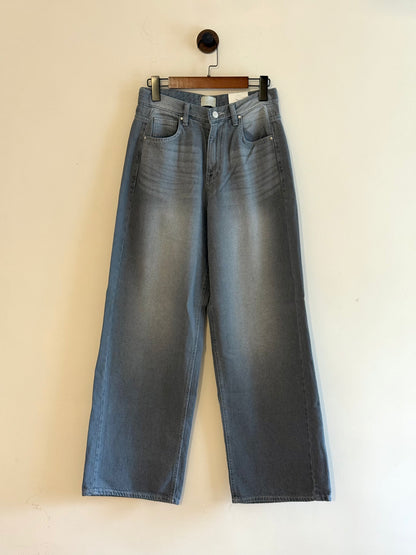year end sale-barrel leg jeans (grey)(s）