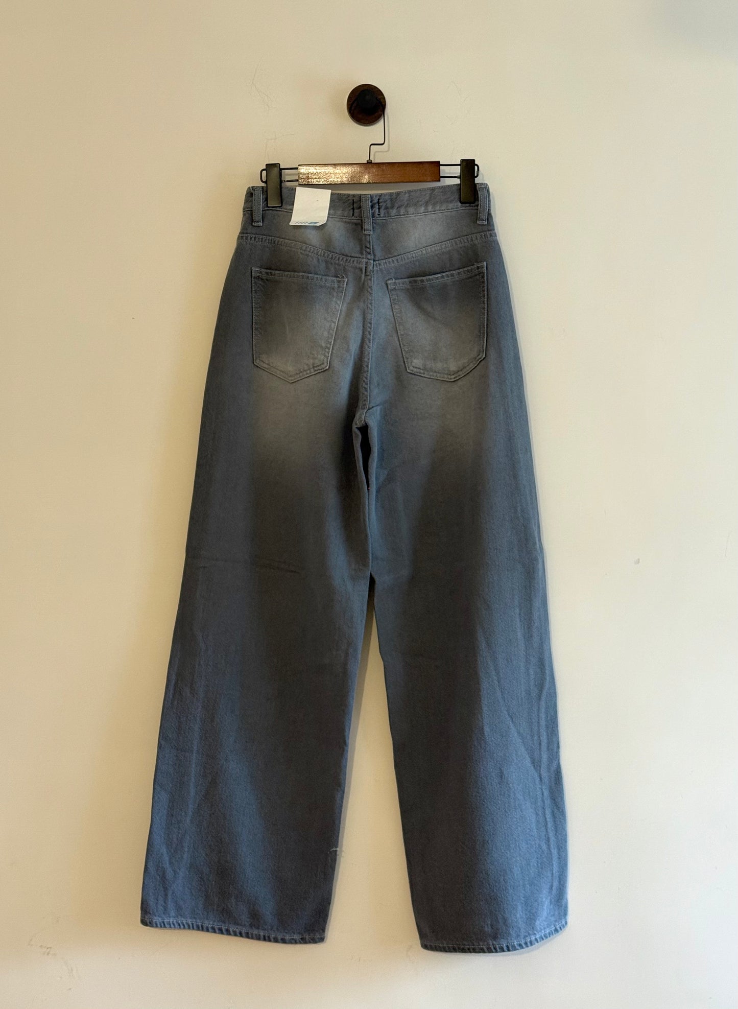 year end sale-barrel leg jeans (grey)(s）