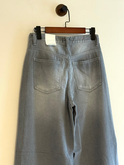year end sale-barrel leg jeans (grey)(s）