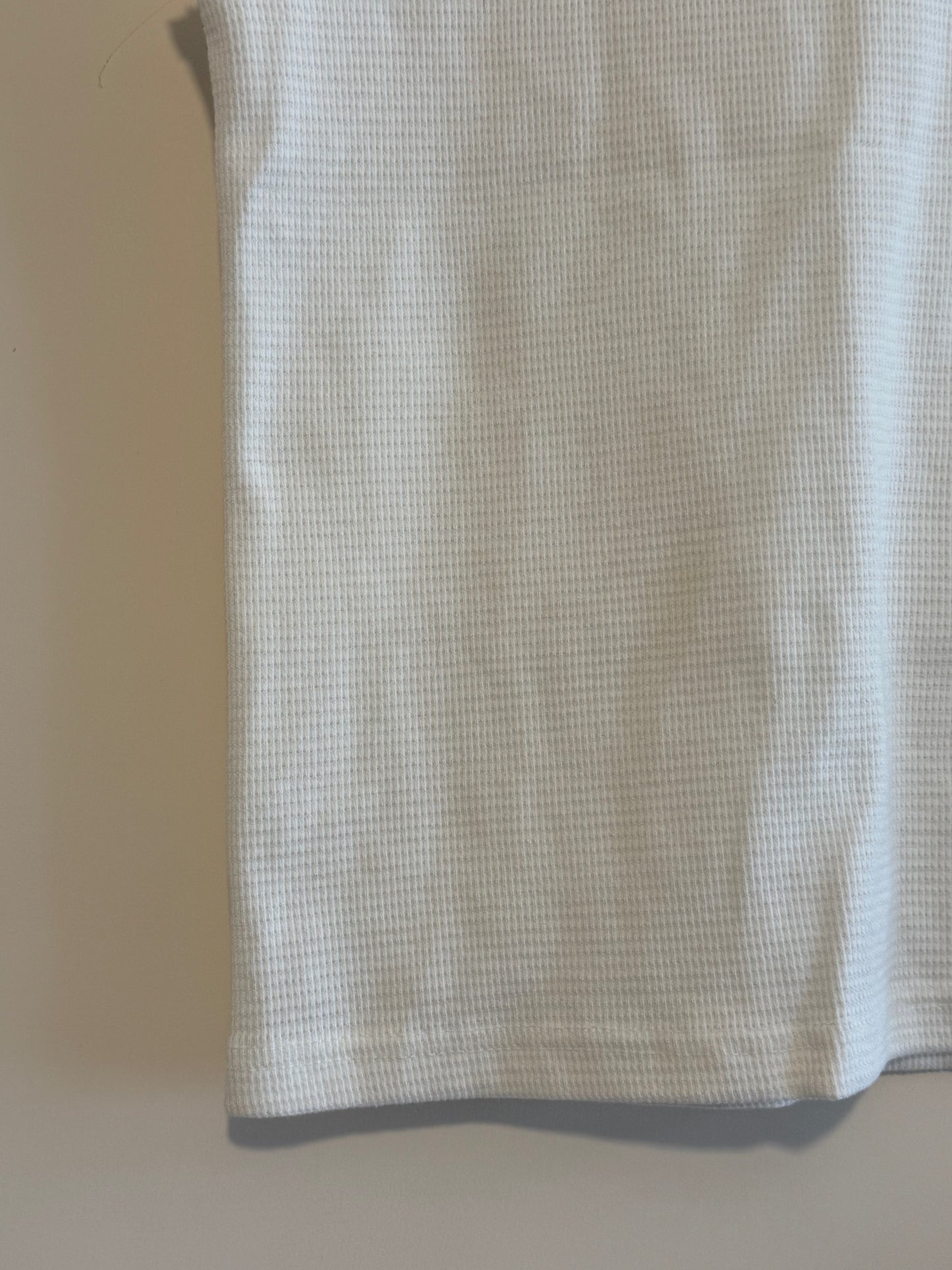 summer sale- waffle vest (white/brown)