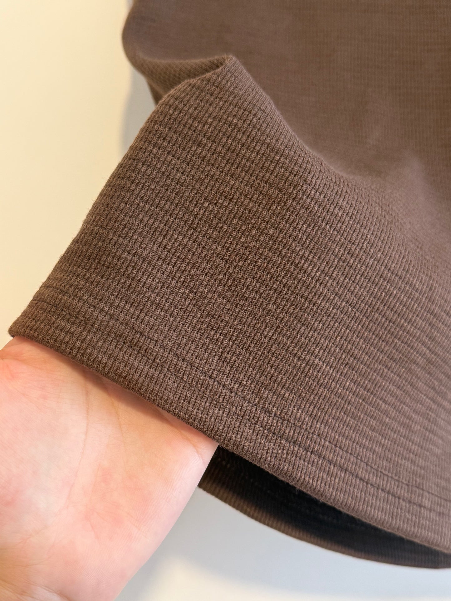 summer sale- waffle vest (white/brown)