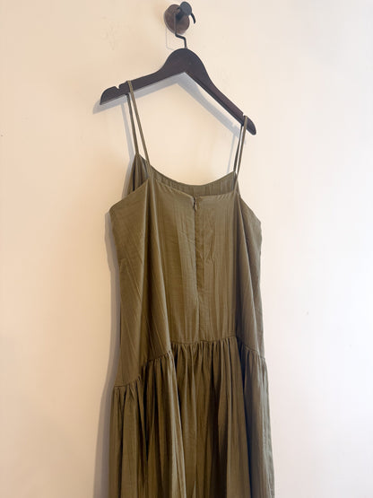 gathered dress(khaki/ivory) 少量現貨