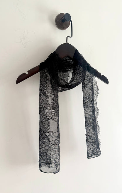 lace scarf (white/black）