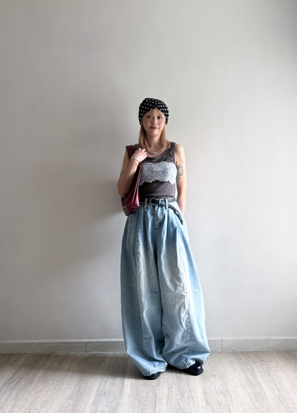 rivet tank top (brown/purple/white) 少量現貨