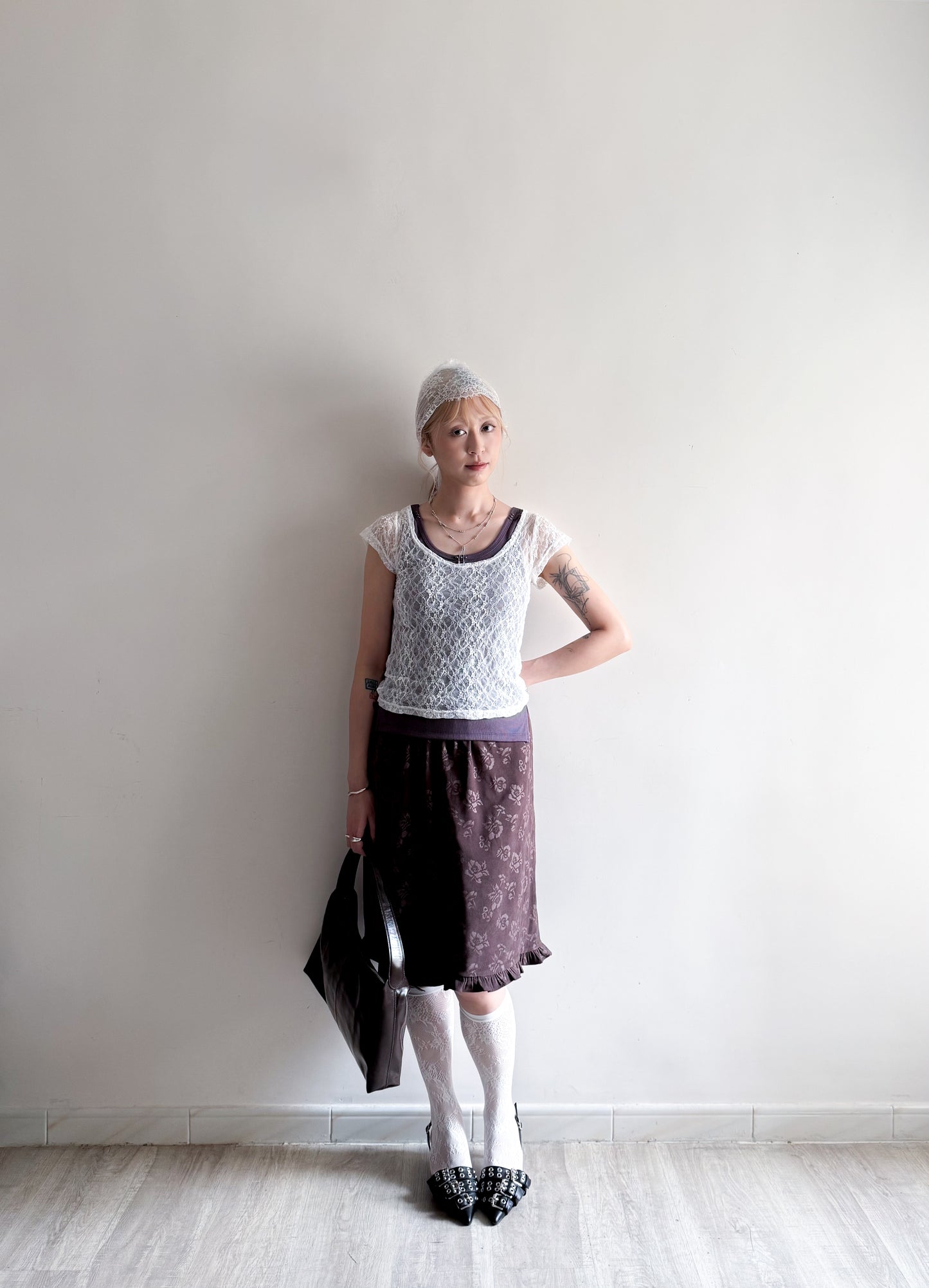 floral skirt(brown/black)