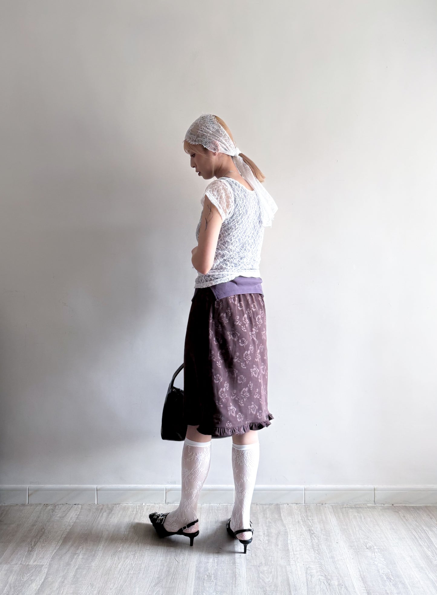 floral skirt(brown/black)