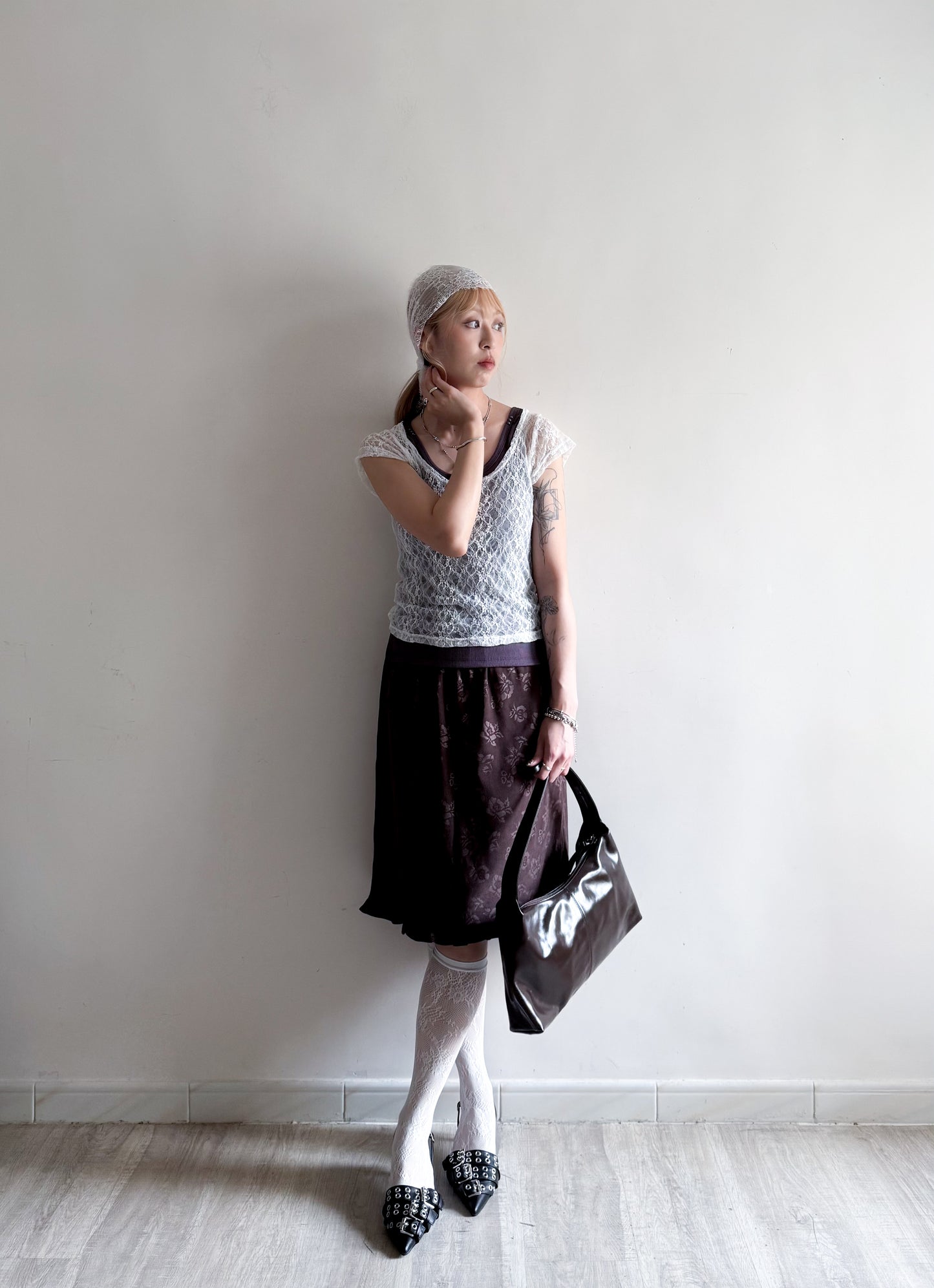 floral skirt(brown/black)