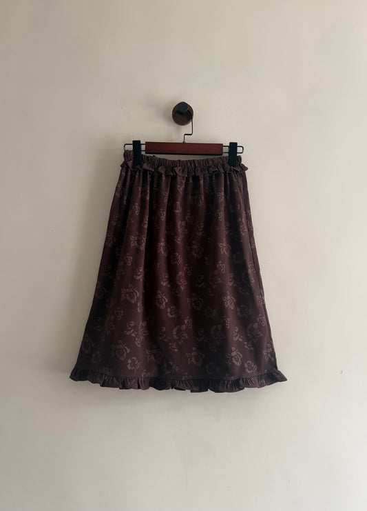 floral skirt(brown/black) 現貨