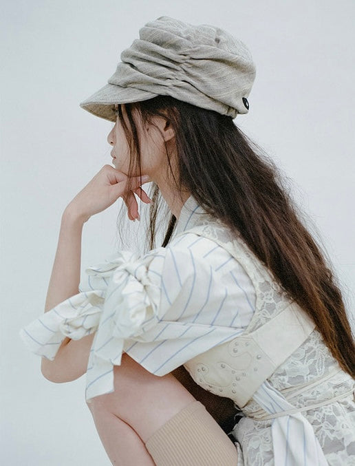韓國代購：AWESOME NEEDS BELLBOY CAP DRAPE (CREAM/BEIGE/NAVY/BLACK/DOT BLACK)