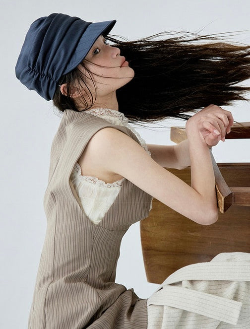 韓國代購：AWESOME NEEDS BELLBOY CAP DRAPE (CREAM/BEIGE/NAVY/BLACK/DOT BLACK)