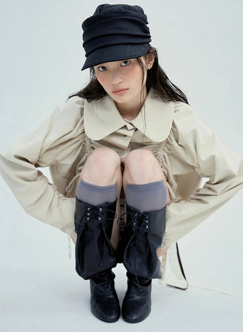 韓國代購：AWESOME NEEDS BELLBOY CAP DRAPE (CREAM/BEIGE/NAVY/BLACK/DOT BLACK)