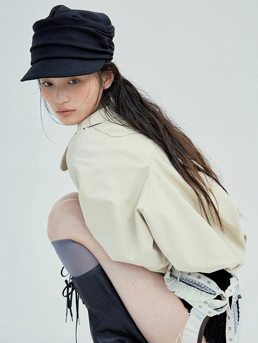 韓國代購：AWESOME NEEDS BELLBOY CAP DRAPE (CREAM/BEIGE/NAVY/BLACK/DOT BLACK)