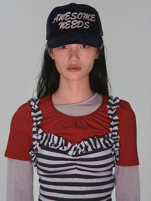 韓國代購：AWESOME NEEDS TRUCKER CAP(WHITE/BROWN/BLACK)