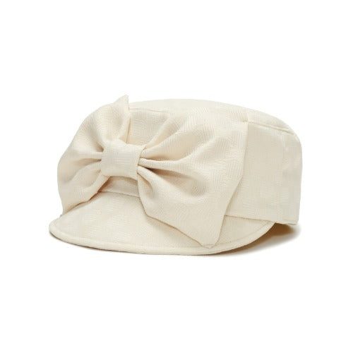 韓國代購：AWESOME NEEDS BELL BOY CAP RIBBON(DOT BLACK/DOT CREAM)