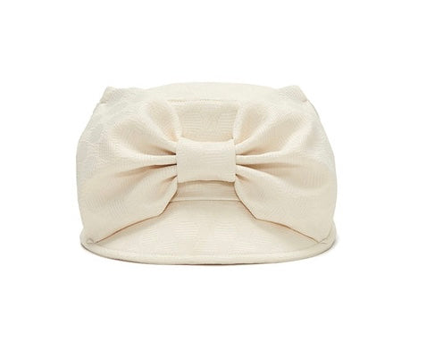 韓國代購：AWESOME NEEDS BELL BOY CAP RIBBON(DOT BLACK/DOT CREAM)